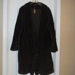 NWT CP SHADES "MARIAN" Long Coat, Size M Espresso Brown Wide Wale Corduroy Cord